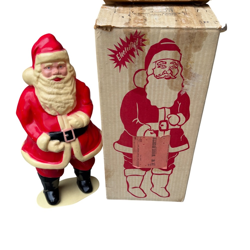 Vintage Union Products Santa Claus Blow Mold 17" Electrified #1007 with Box
